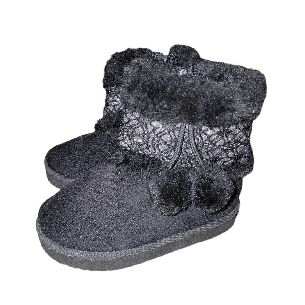 Swiggles Girls Black Zip Up Ankle Boots, Size 8